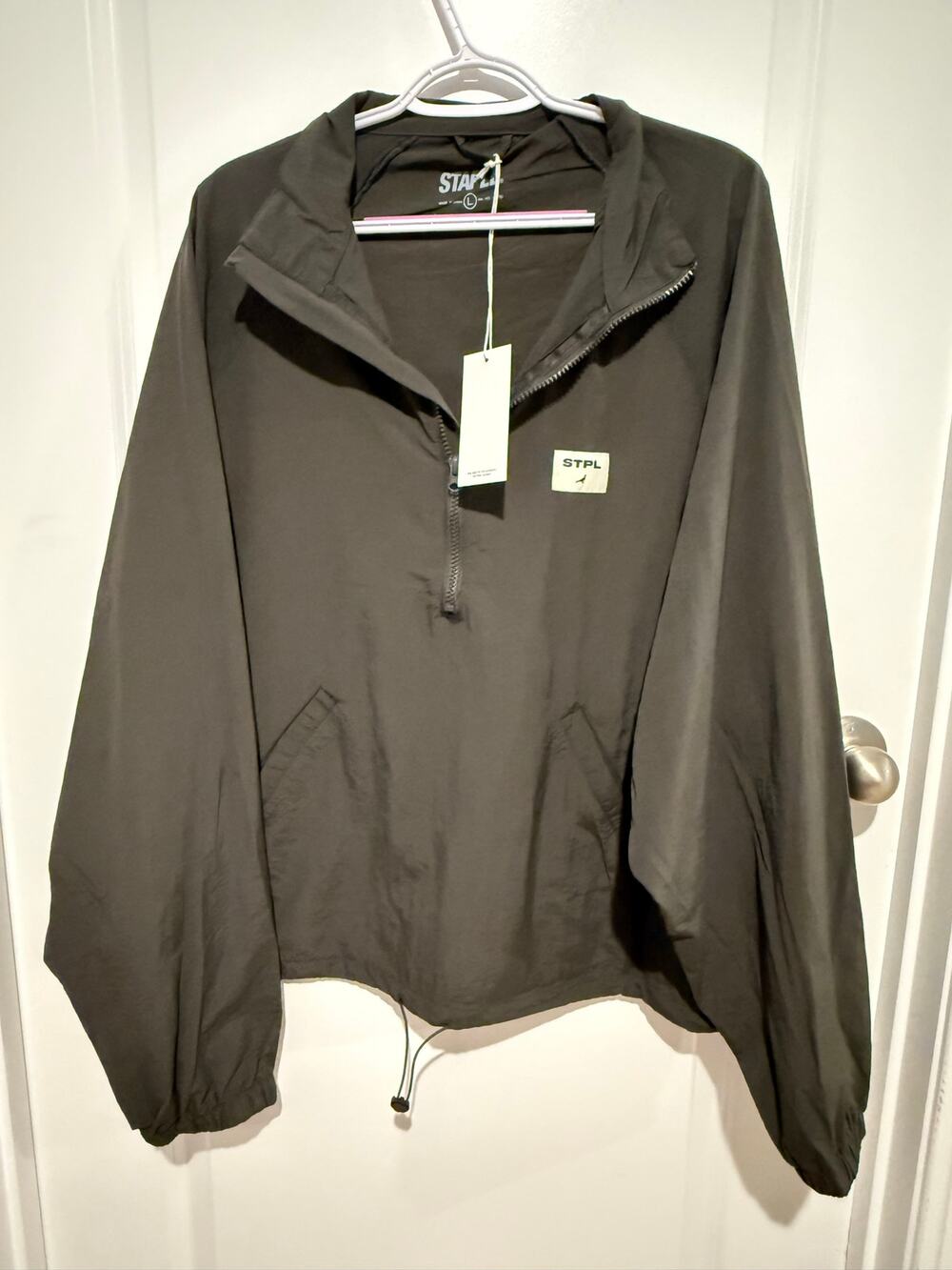 Staple Pigeon STPL Men’s L Olive Green Half Zip Windbreaker Anorak NWT